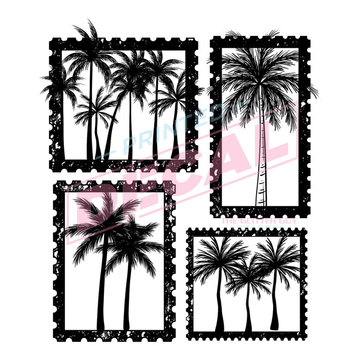 Printed Decal - B/W Palms #395