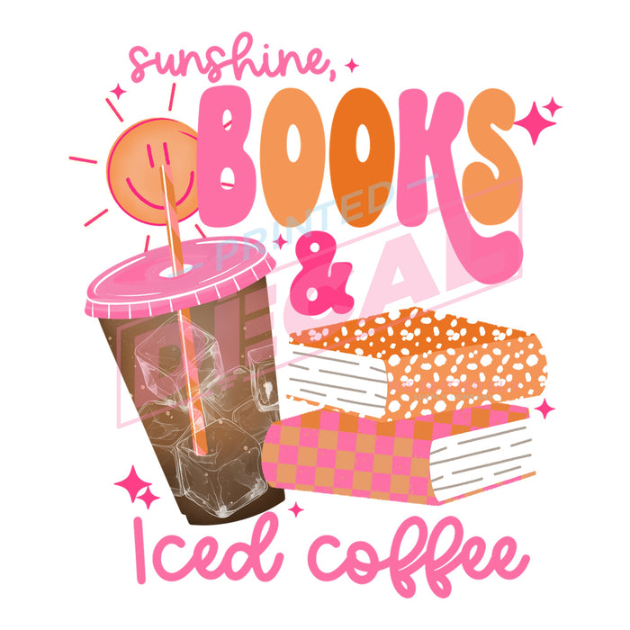 Printed Decal - Books & Coffee #400