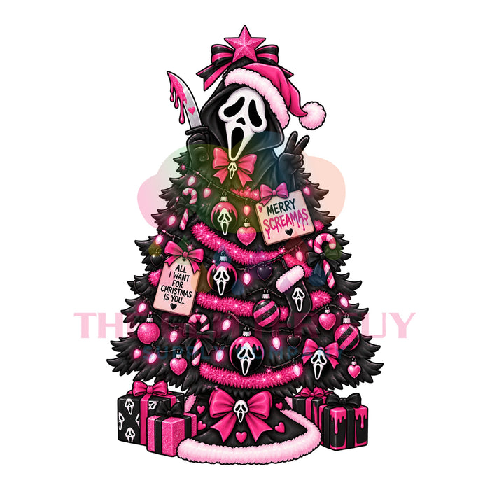 Printed Decal - Pink Ghost Tree #408
