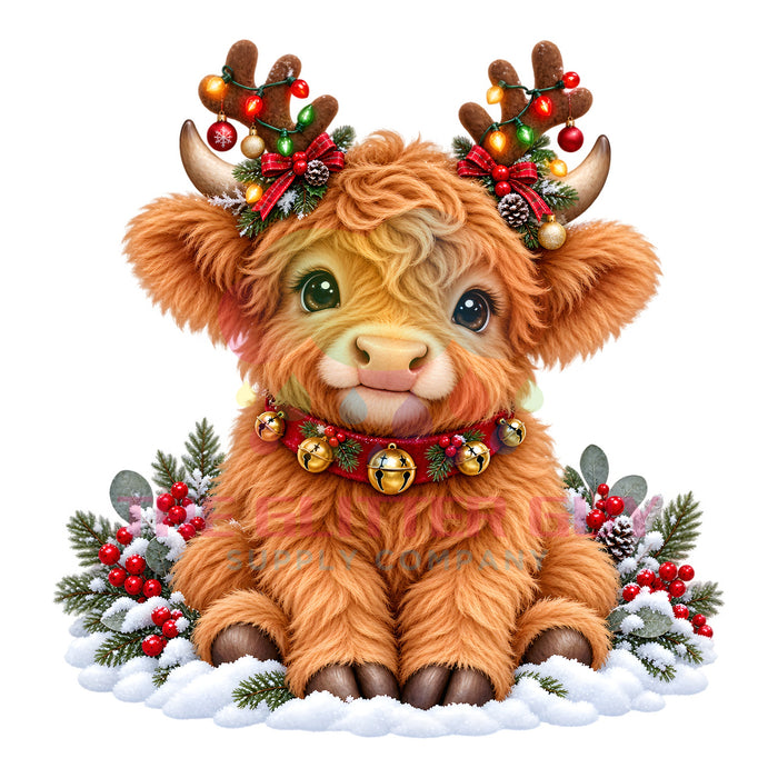 Printed Decal - Reindeer Highland Calf #418