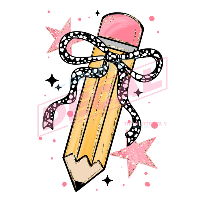 Printed Decal - Pencil Bow #425