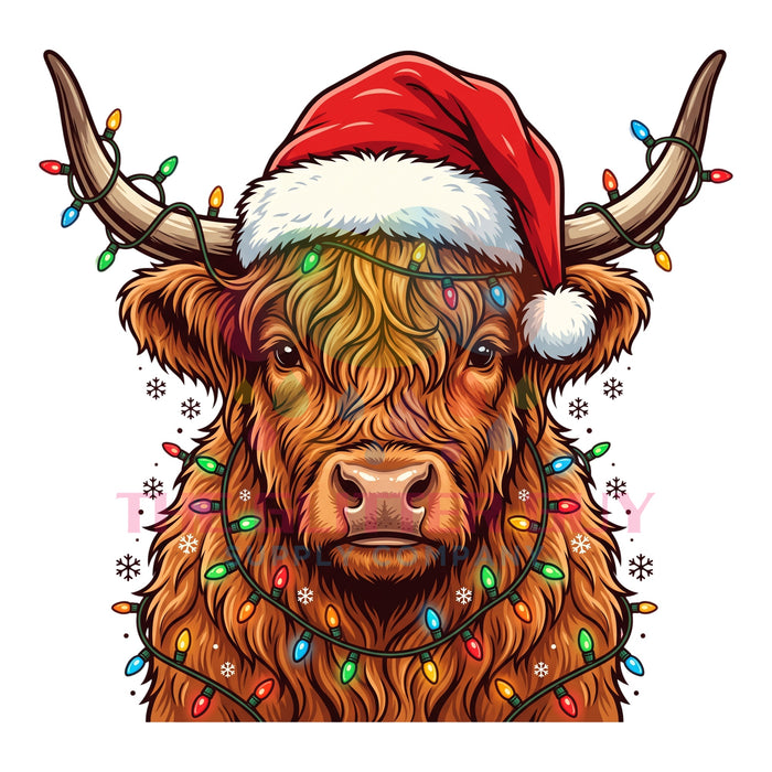 Printed Decal - Santa Hat Highland #426