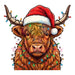 Printed Decal - Santa Hat Highland #426