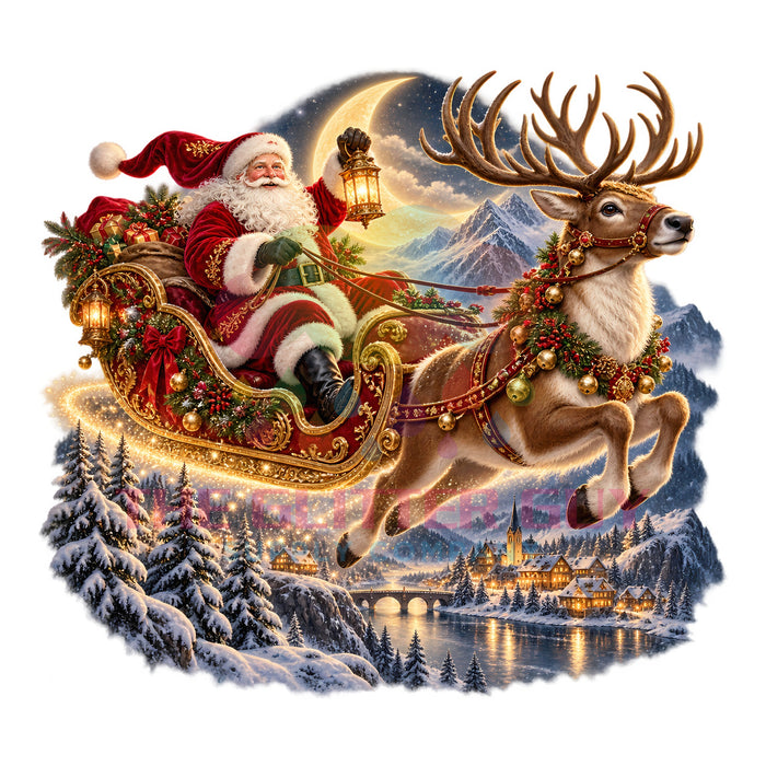 Printed Decal - Santa's Sleigh #428
