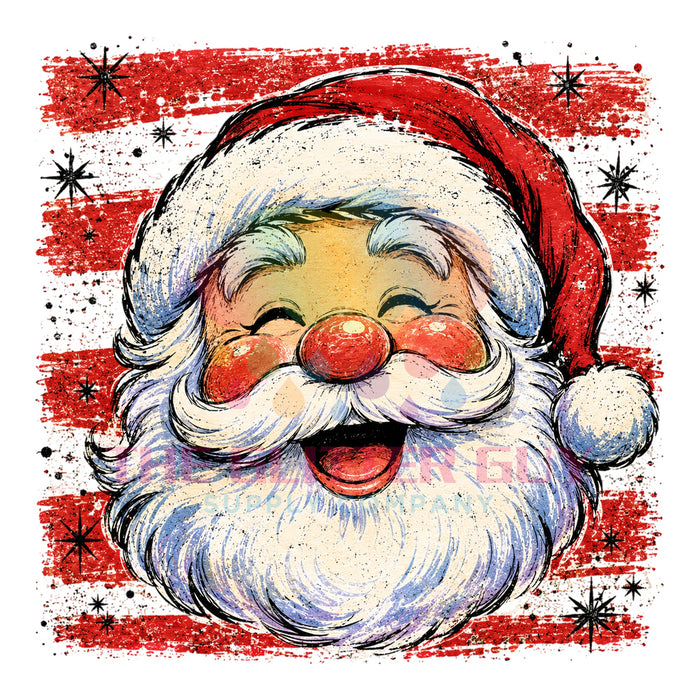 Printed Decal - Striped Santa #444