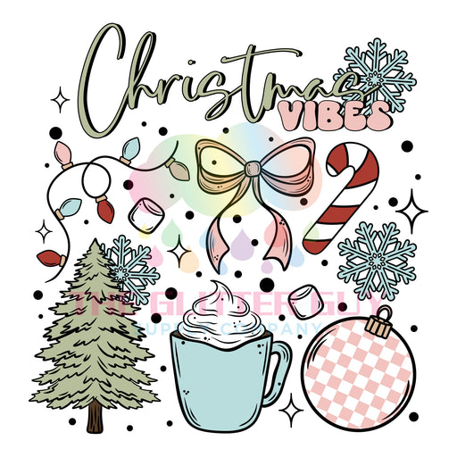 Printed Decal - Christmas Vibes Doodles #484