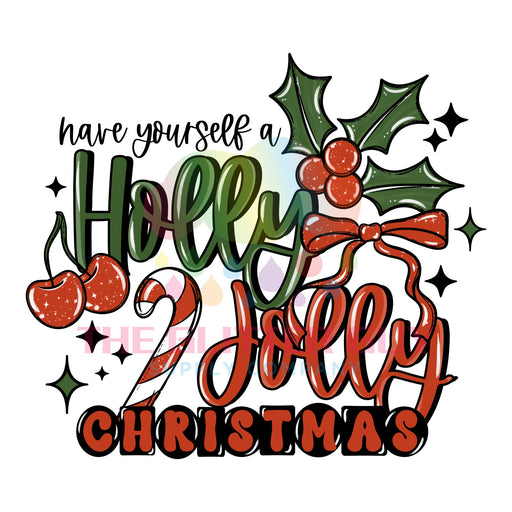 Printed Decal - Holly Jolly Christmas #490
