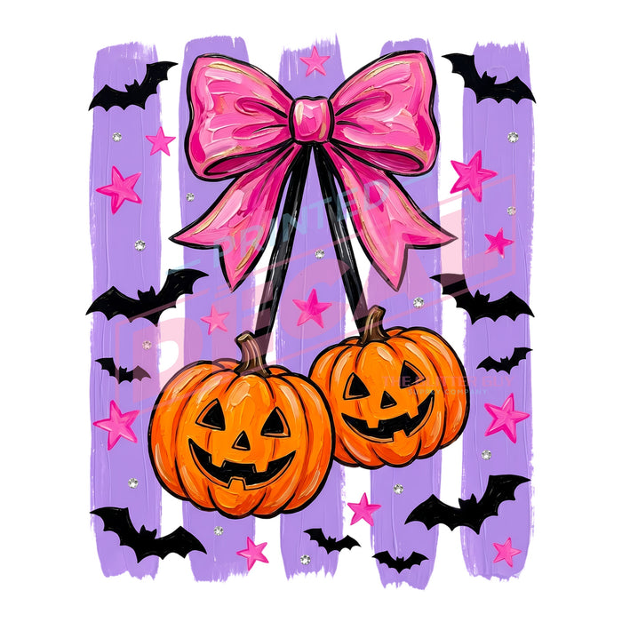 Printed Decal - Pink Coquette Halloween Pumpkins #515