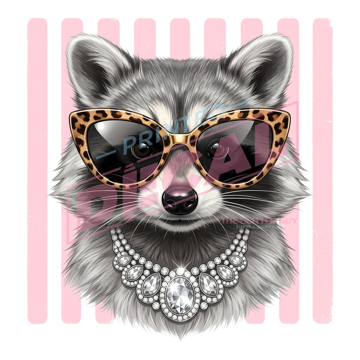 Printed Decal - Glam Raccoon #525