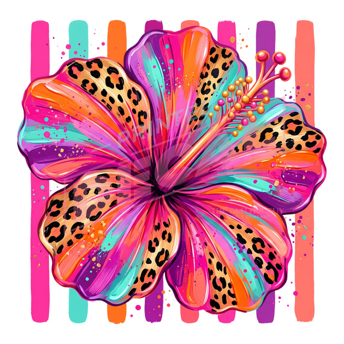 Printed Decal - Leopard Hibiscus #536