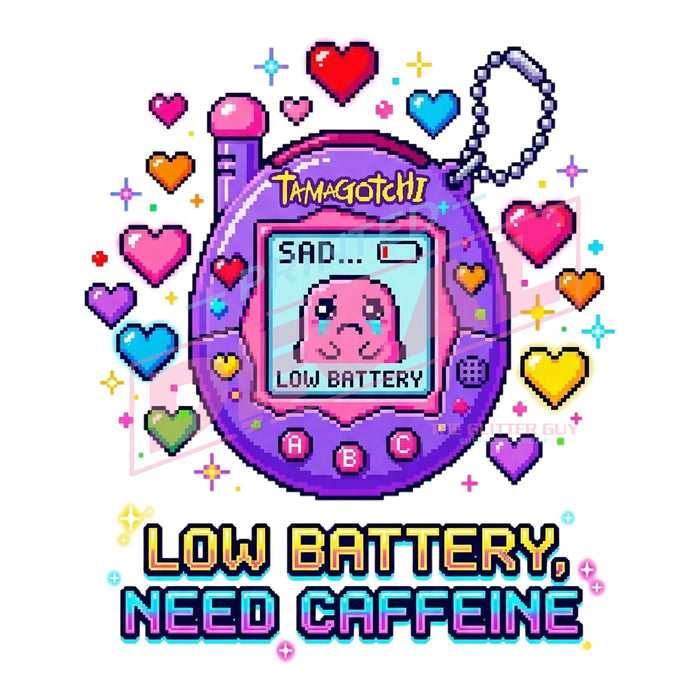 Printed Decal - Low Battery Digi Pet #579