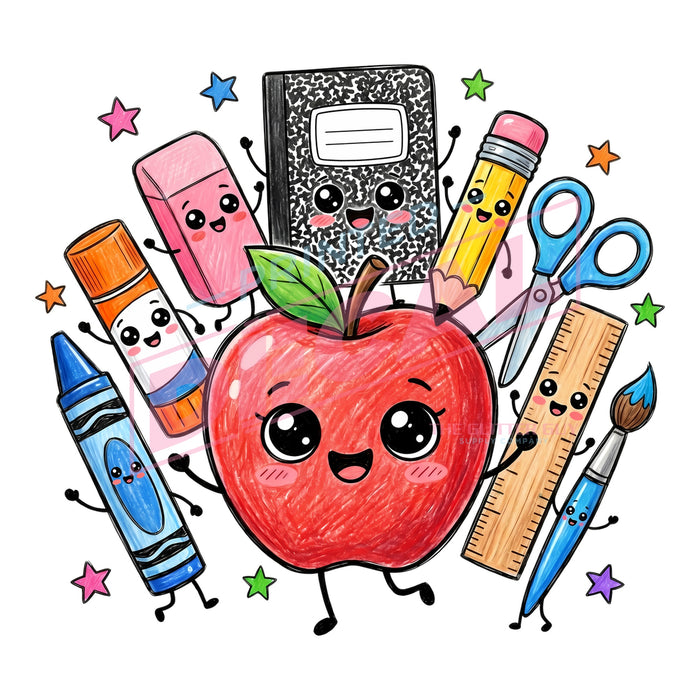 Printed Decal - Kawaii Back To School #585