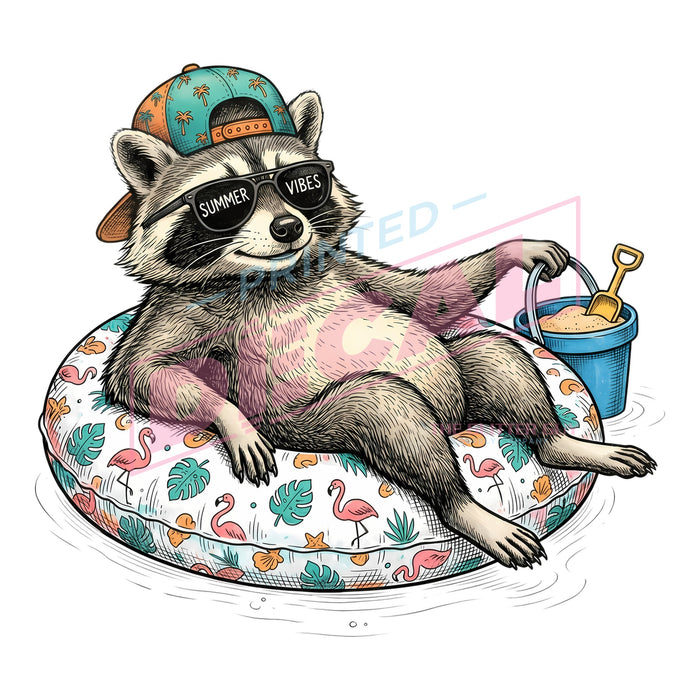Printed Decal - Raccoon Beach #586
