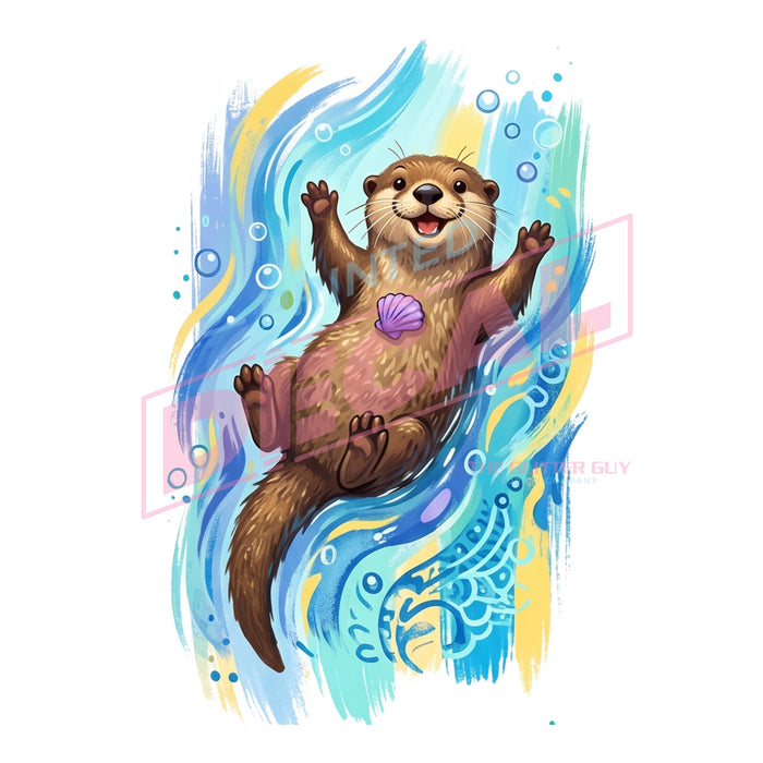 Printed Decal - Swimming Otter #603