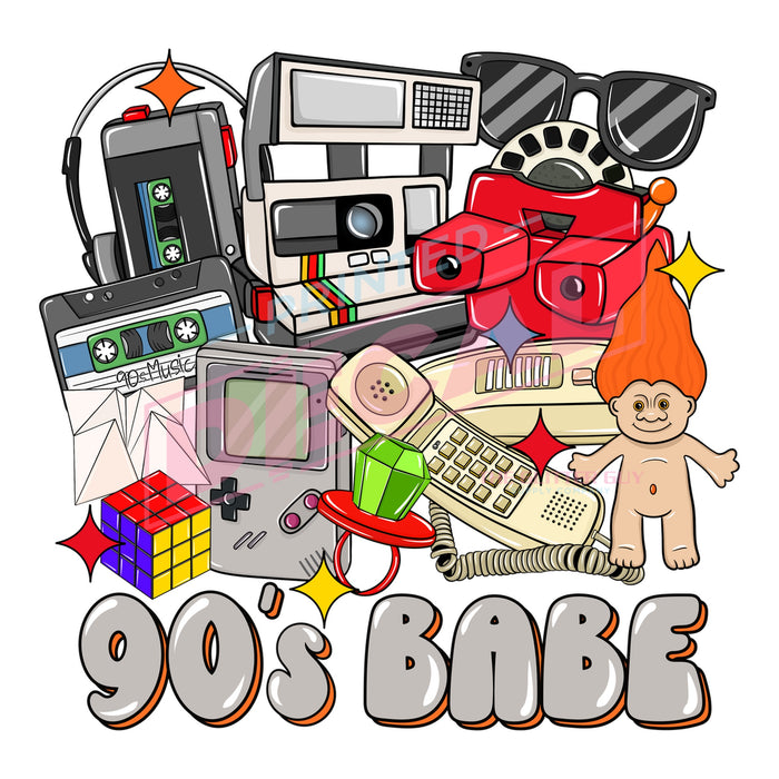 Printed Decal - 90's Babe #611