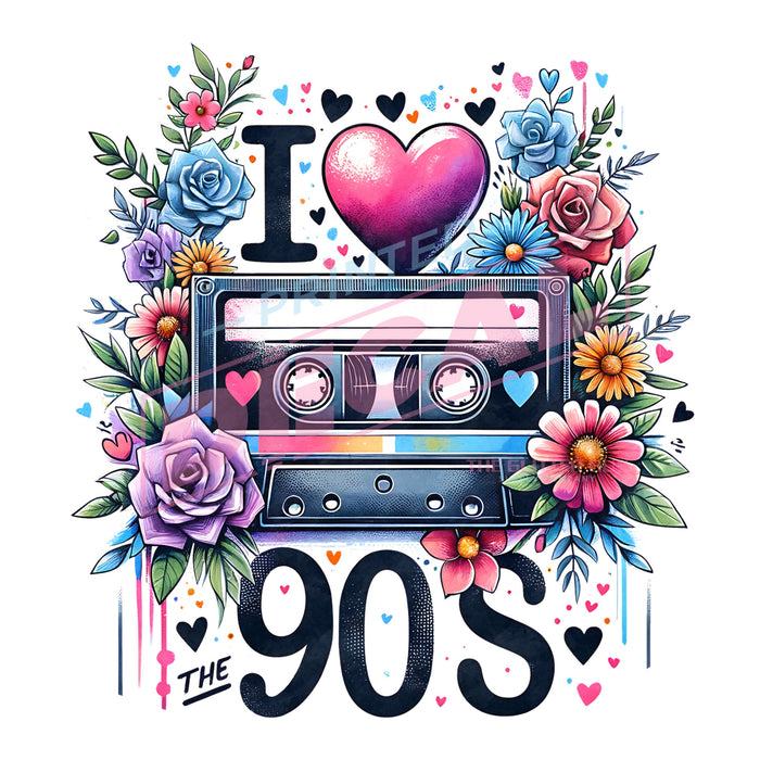 Printed Decal - I Love 90s #613