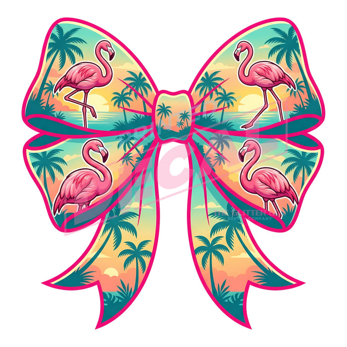 Printed Decal - Flamingo Bow #646