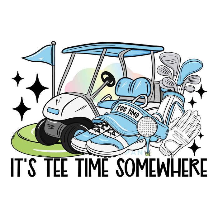 Printed Decal - Blue Tee Time