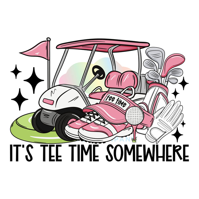 Printed Decal - Pink Tee Time
