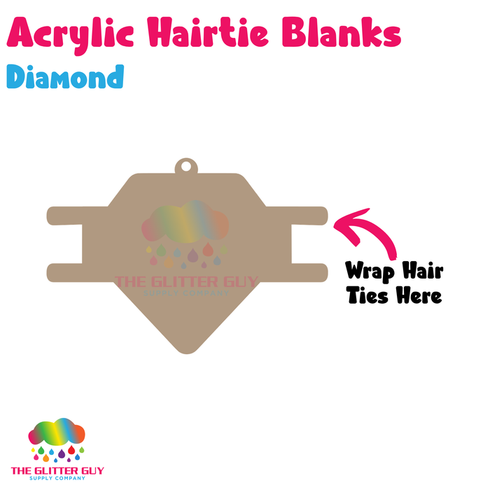 Acrylic Hair Tie Holder Keychain - Diamond H-004