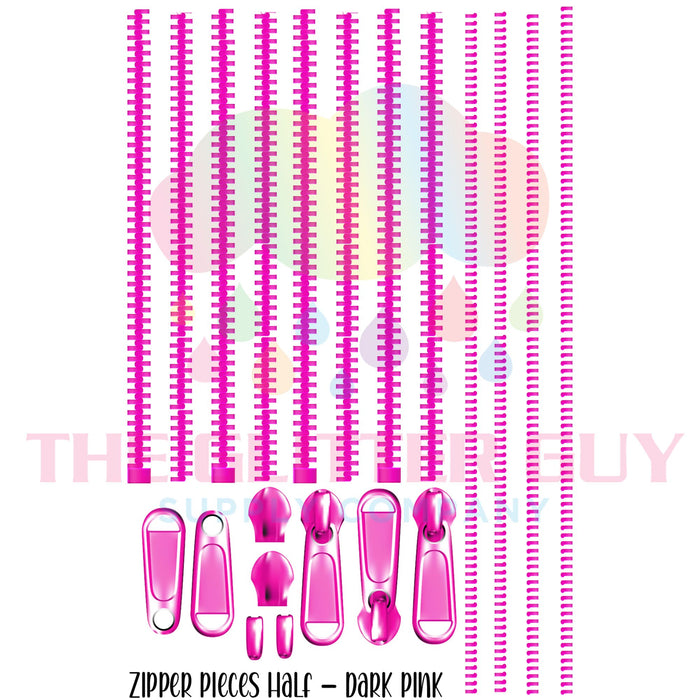 Premade Gang Sheet - Dark Pink Zipper Pieces