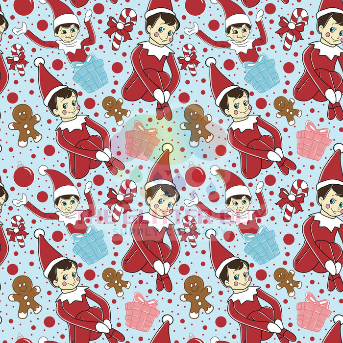 Printed Vinyl - Elf Blue Dots 236