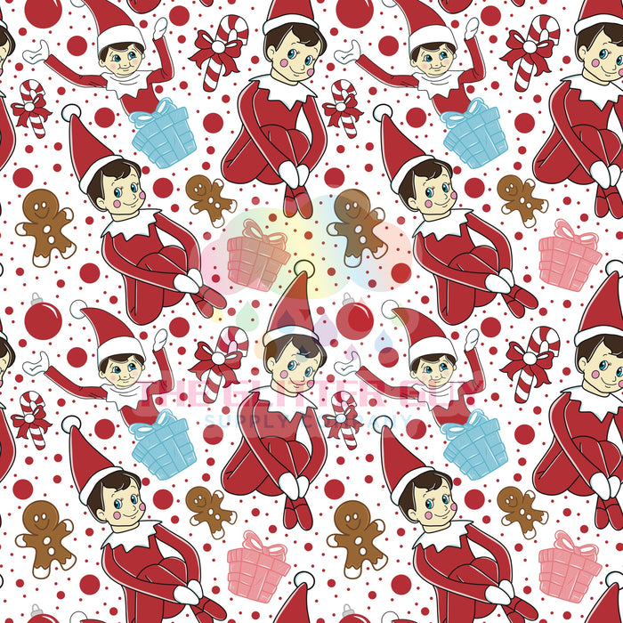 Printed Vinyl - Elf Red Dots 237