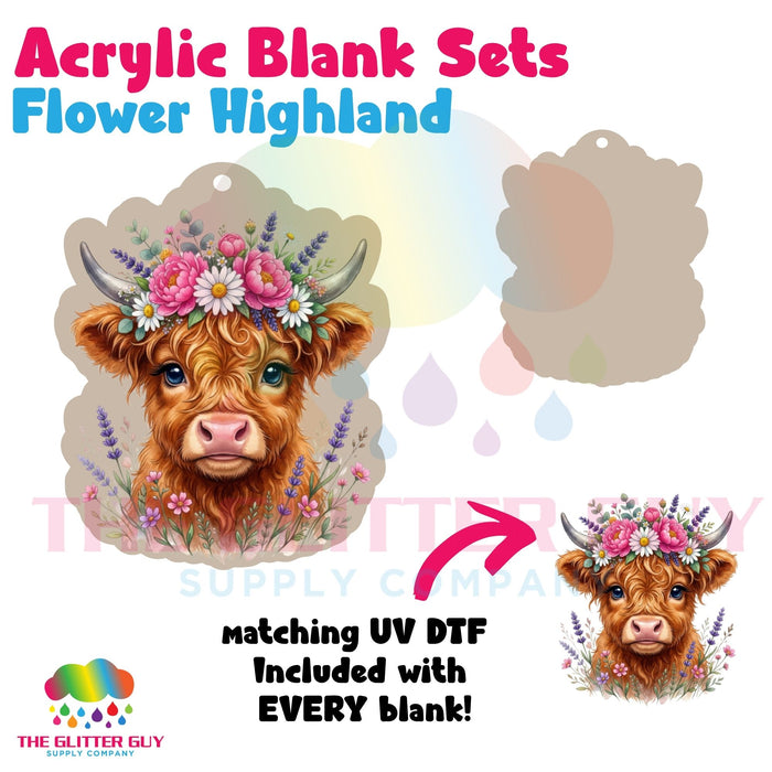 Acrylic Blank & Keychain Kit - Flower Highland