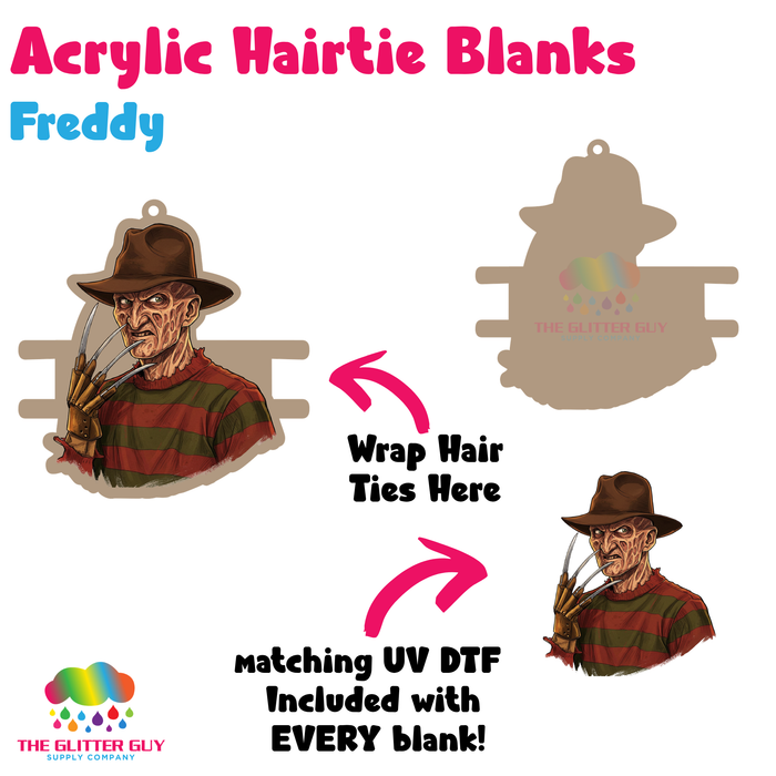 Acrylic Hair Tie Holder Keychain - Freddy H-005