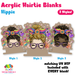Hippie acrylic hair tie holder keychain H-021
