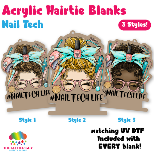 Nail Tech acrylic hair tie holder keychain H-022