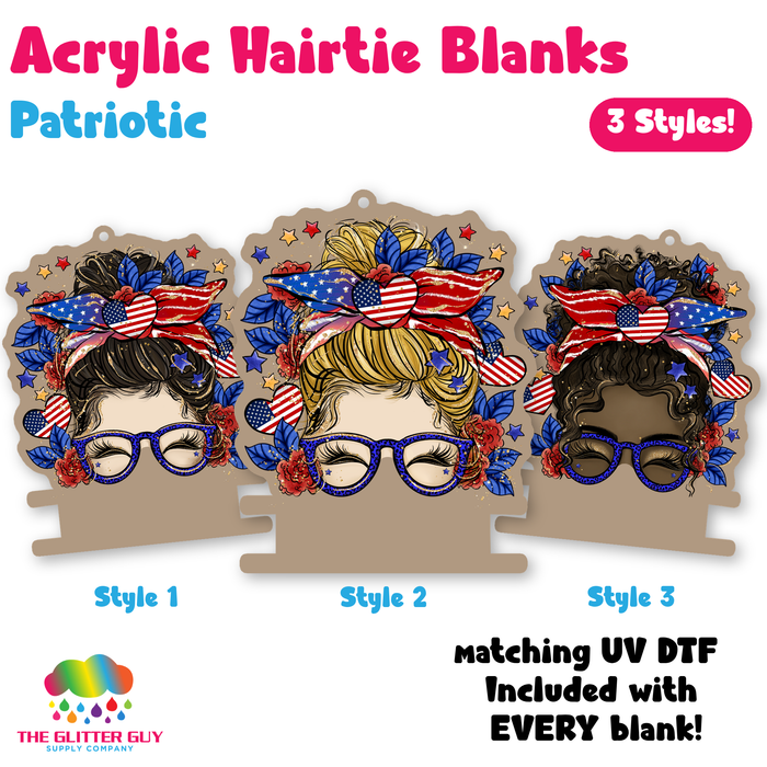 Patriotic acrylic hair tie holder keychain H-023
