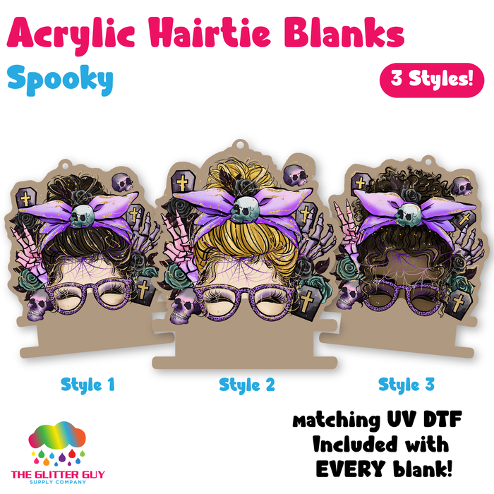 Spooky acrylic hair tie holder keychain H-027
