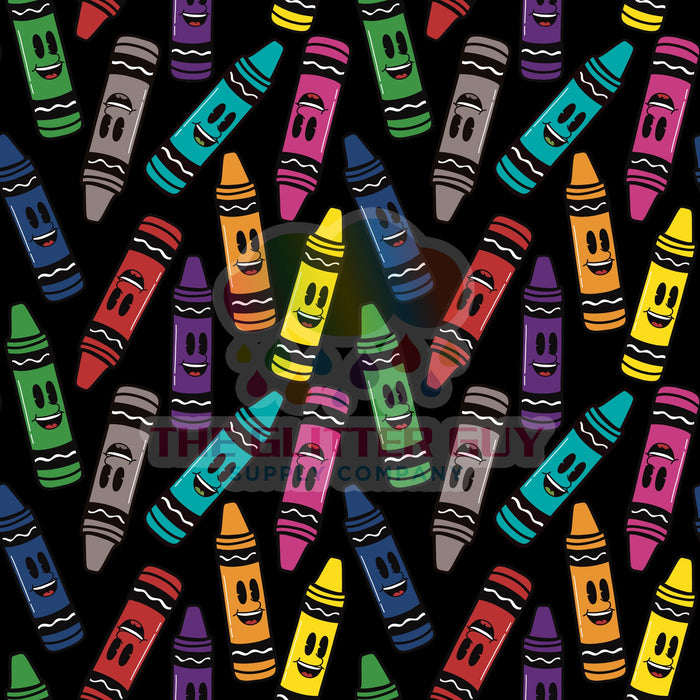 Printed Vinyl - Happy Crayons 235