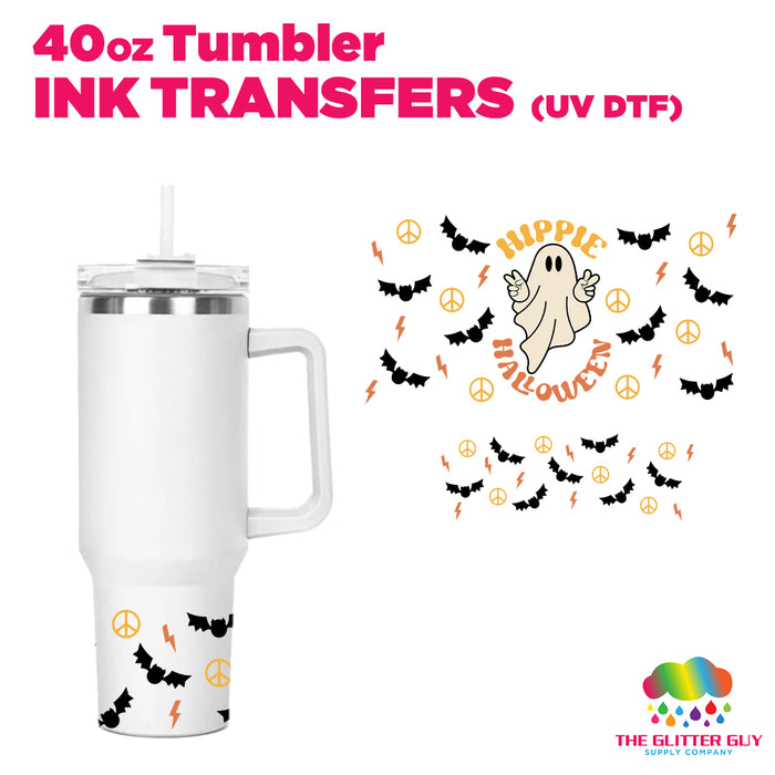 40oz Tumbler Wrap - Ink Transfers (UVDTF) - Hippie Halloween