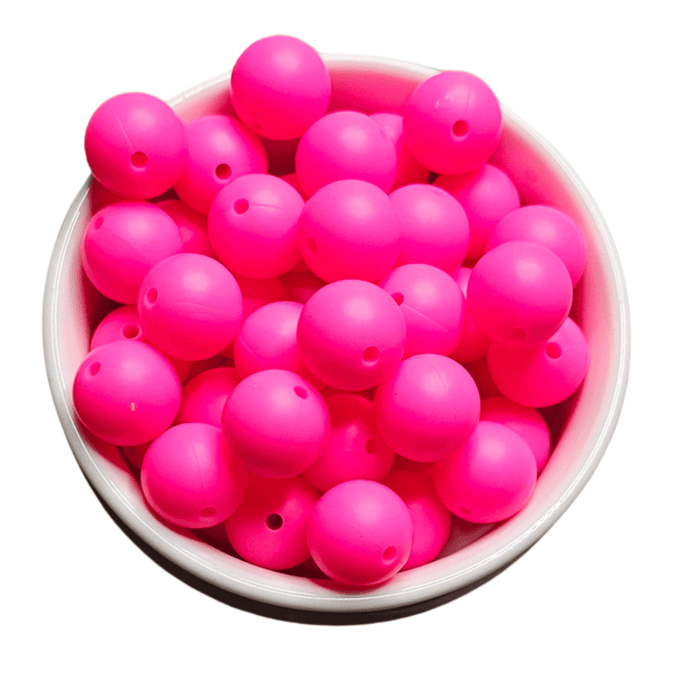15mm Silicone Round Beads – 10 Pack