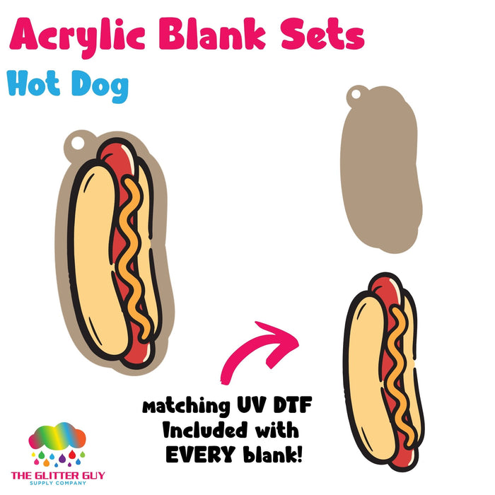 Acrylic Blank & Keychain Kit - Hot Dog