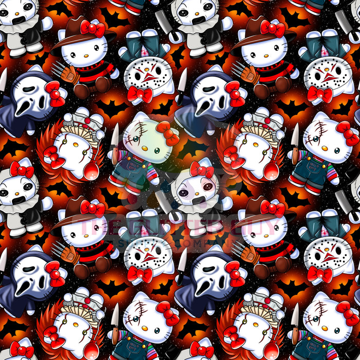Printed Vinyl - Kitty Mashup Horror 310