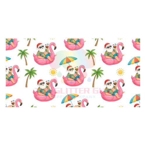 Libbey Wrap - Flamingo Santa 009