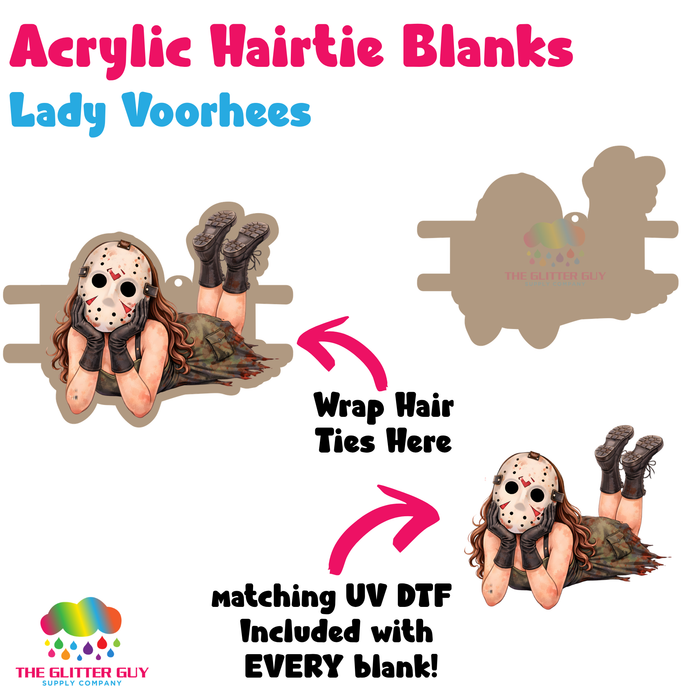 Acrylic Hair Tie Holder Keychain - Lady Voorhees H-010