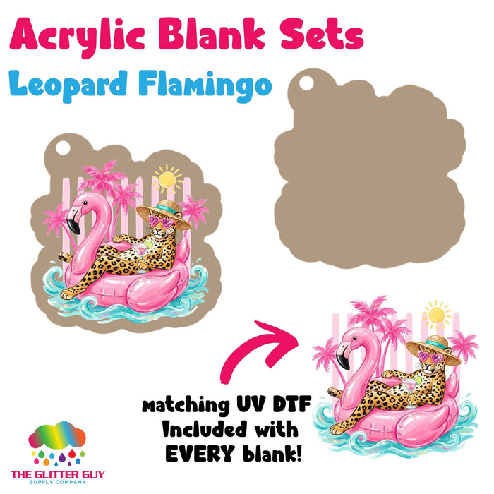 Acrylic Blank & Keychain Kit - Leopard Flamingo