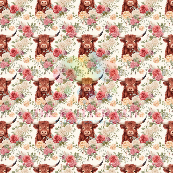 Printed Vinyl -  Moo-dy Florals