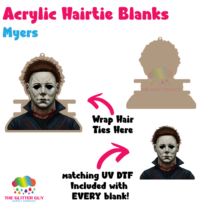 Acrylic Hair Tie Holder Keychain - Myers H-011