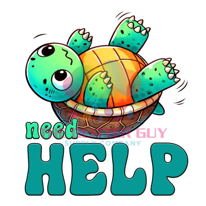 Printed Decal - Need Help Turtle