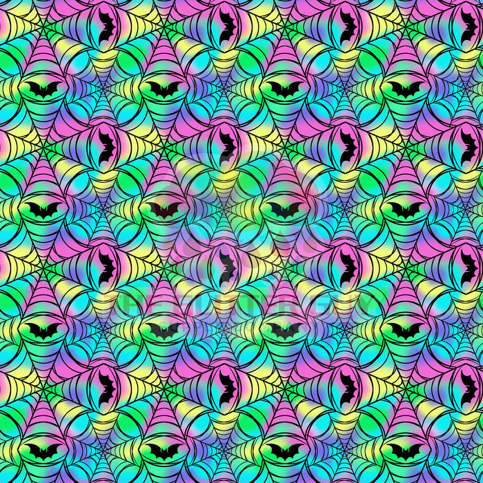 Printed Vinyl - Neon Bat Webs 074