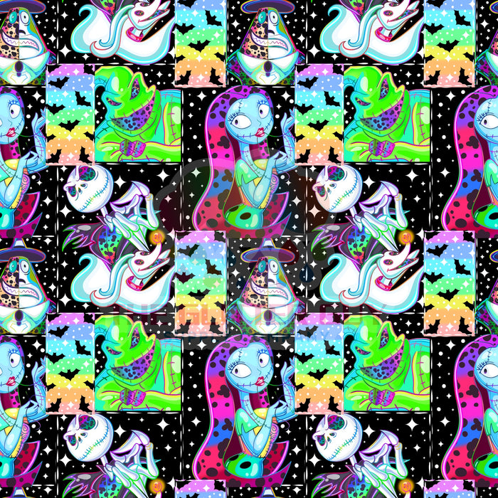 Printed Vinyl - Neon Nightmares Black 340
