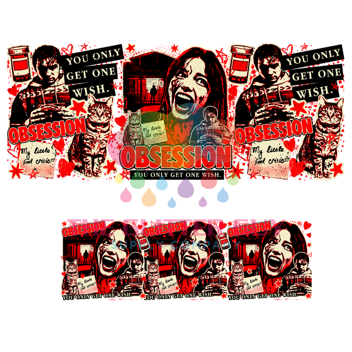 40 oz Tumbler Wrap - UVDTF Ink Transfers - Obsession