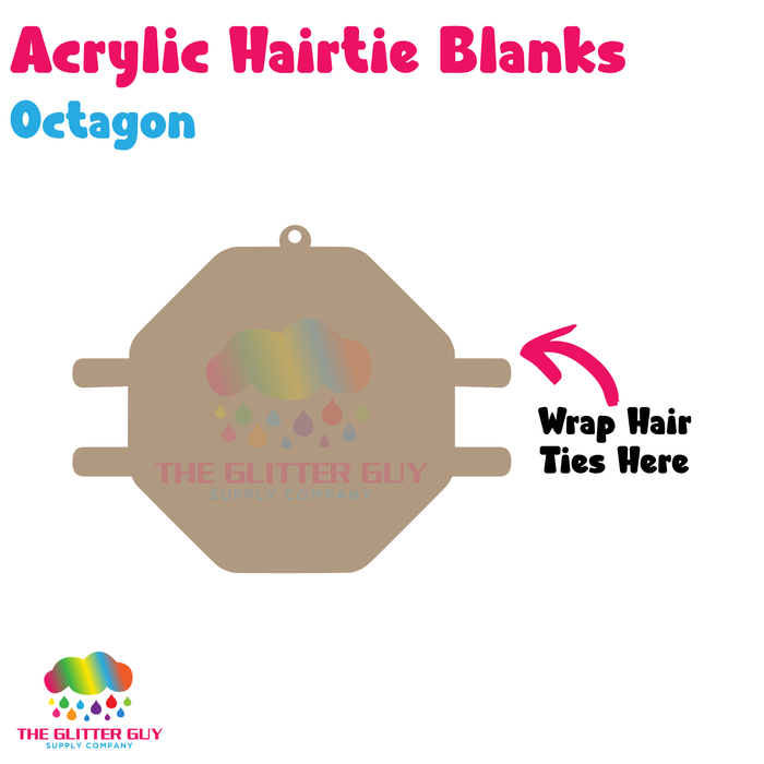 Acrylic Hair Tie Holder Keychain - Octagon H-012