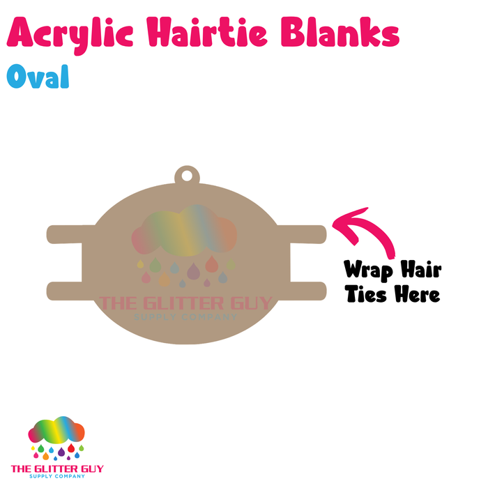 Acrylic Hair Tie Holder Keychain - Oval H-013