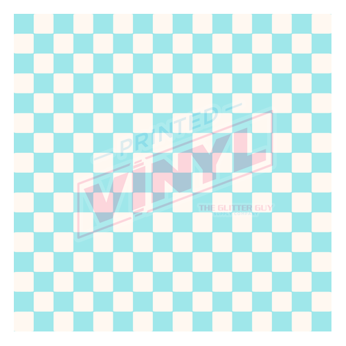 Printed Vinyl - Blue Checker 012